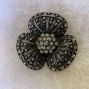 Silver flower brooch